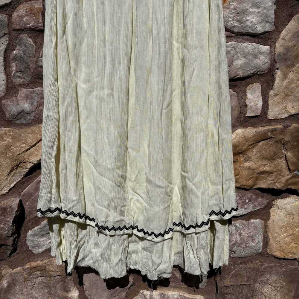 Vintage Scully Embroidered Maxi Skirt Gauzy Size Large Boho Layered 90s - Picture 7 of 9
